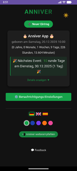 Grünes Theme Dunkel